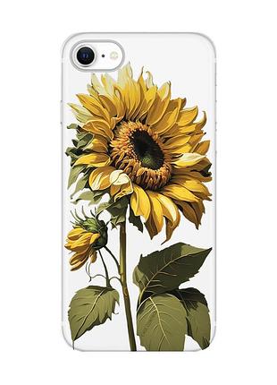 Прозорий чохол на iphone se 2020 :: соняшник (принт 274)