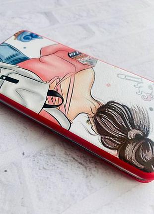 Чехол-книжка с рисунком на xiaomi redmi note 7 / note 7 pro красный девушка с рюкзаком (принт 30) 2