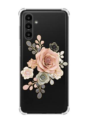 Чехол с утолщёнными углами для samsung galaxy a04s/a13 5g :: розы (принт 275)