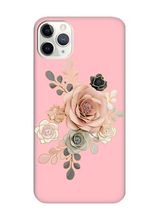 Матовый чехол с розовыми боками на iphone 11 pro (5.8) :: розы (принт 275)