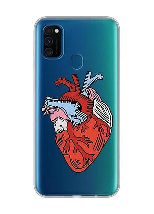 Прозрачный чехол на samsung galaxy m30s/м21 :: сердце анатомическое (принт 250)