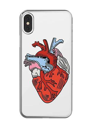 Прозорий чохол на iphone x / xs :: серце анатомічне (принт 250)