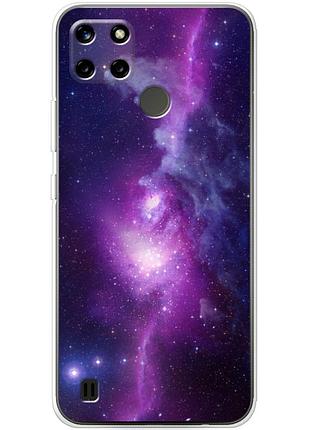 Чехол силиконовый с картинкой на realme c21y (космос)