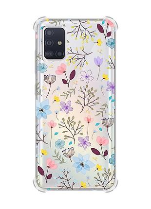 Чохол з потовщеними кутами на samsung galaxy a71 / a715 :: квітковий фон (принт 267)