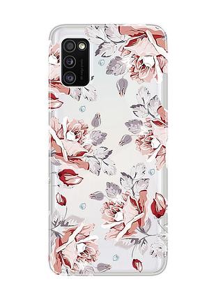 Прозрачный чехол на samsung galaxy a41 :: фон розы (принт 273)