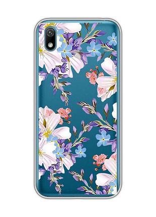 Прозорий чохол для huawei y5 2019 / honor 8s :: квітковий малюнок (принт 272)