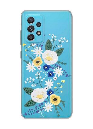 Прозрачный чехол на samsung galaxy a52 :: цветы. акварель (принт 271)