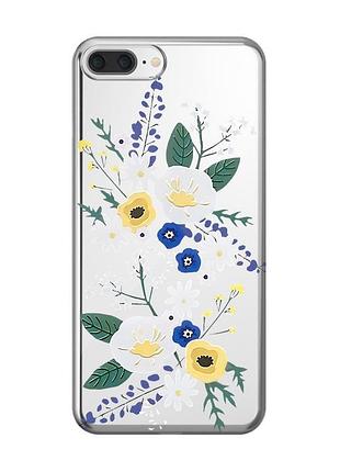 Прозрачный чехол для iphone 7 plus / iphone 8 plus :: цветы. акварель (принт 271)