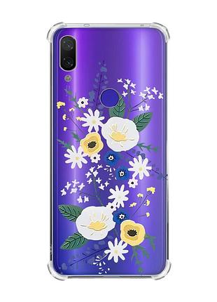 Чехол с утолщёнными углами для xiaomi redmi note 7/note 7 pro :: цветы. акварель (принт 271)