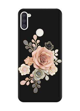 Матовий чохол з чорними боками на samsung galaxy a11 :: троянди (принт 275)
