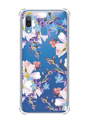 Чехол с утолщёнными углами на samsung galaxy a30(2019)/a20(2019) :: цветочный рисунок (принт 272)