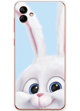 Чехол силиконовый с картинкой на samsung galaxy a04 (a045) (кролик снежок)