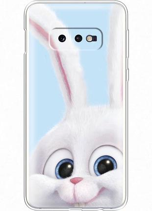 Чехол силиконовый с картинкой на samsung galaxy s10e (g970) (кролик снежок)
