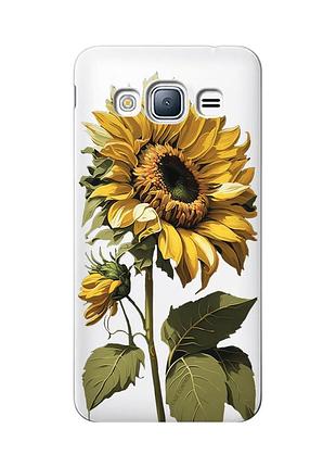 Прозрачный чехол на samsung galaxy j3 2016 (j310) :: подсолнечник (принт 274)