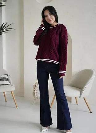 Свитер willow one size бордовый 4