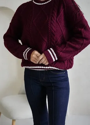 Свитер willow one size бордовый 5