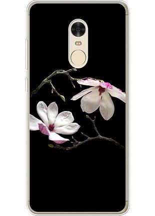 Чехол силиконовый с картинкой на xiaomi redmi note 4 (цветок, монголия)