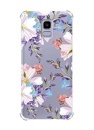 Чехол с утолщёнными углами для samsung galaxy j6 (2018) j600f :: цветочный рисунок (принт 272)
