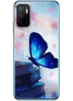 Чехол силиконовый с картинкой на xiaomi poco m3 pro (бабочка)
