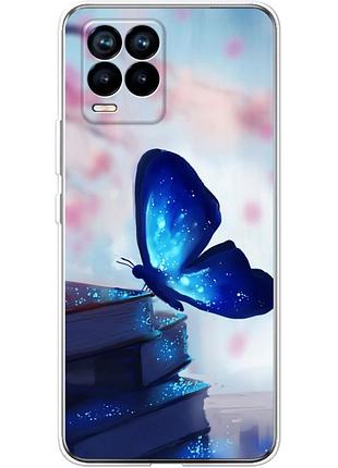 Чехол силиконовый с картинкой на realme 8 (бабочка)