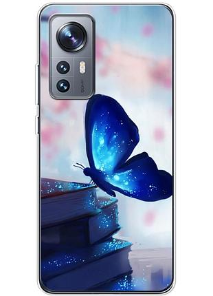 Чехол силиконовый с картинкой на xiaomi 12x (бабочка)