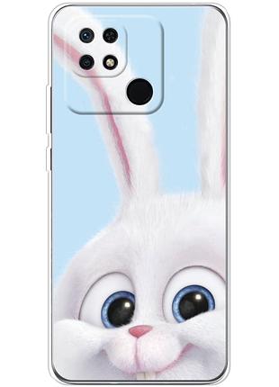 Чохол силіконовий з картинкою на xiaomi redmi 10c (кролик сніжок)