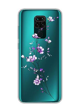 Прозорий чохол на xiaomi redmi note 9 :: гілочка квітів (принт 278)