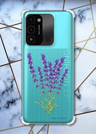 Чохол з потовщеними кутами на tecno spark go 2022 :: лаванда (принт 28)