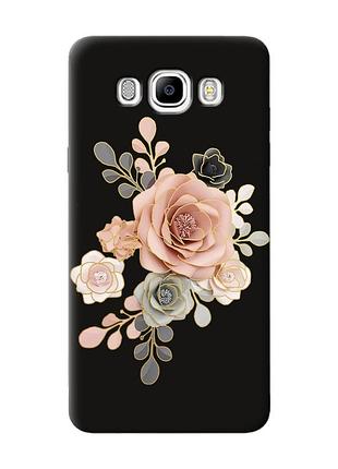 Матовий чохол з чорними боками на samsung galaxy j7(2016) j710 :: троянди (принт 275)