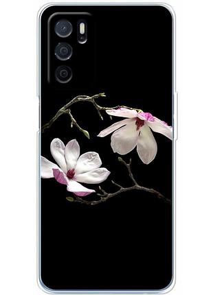Чохол силіконовий з картинкою на oppo a16 (квітка, манголія)