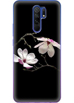 Чехол силиконовый с картинкой на xiaomi redmi 9 (цветок, монголия)