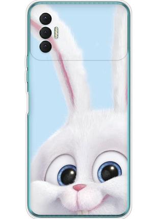 Чехол силиконовый с картинкой на tecno spark 8p (кролик снежок)