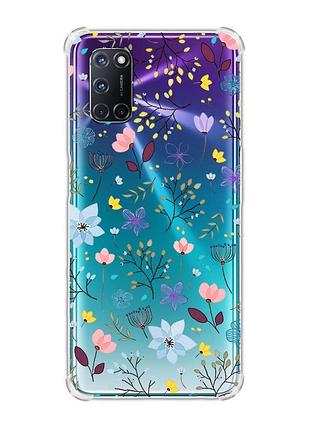 Чехол с утолщенными углами для oppo a52/ a72/ a92 :: цветочный фон (принт 267)