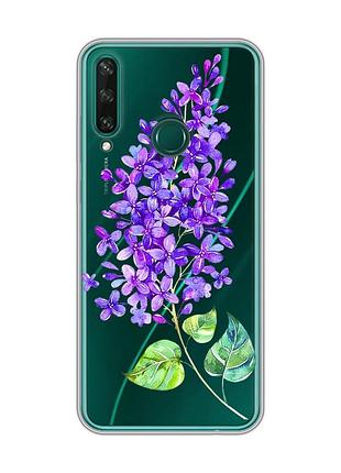 Прозрачный чехол на huawei y6p :: веточка сирени (принт 280)