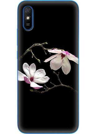 Чехол силиконовый с картинкой на xiaomi redmi 9a (цветок, монголия)