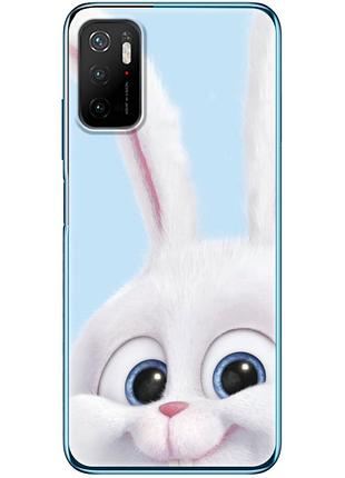 Чехол силиконовый с картинкой на xiaomi poco m3 pro (кролик снежок)