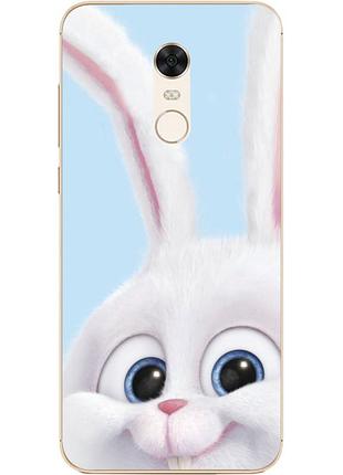 Чехол силиконовый с картинкой на xiaomi redmi 5 plus (кролик снежок)