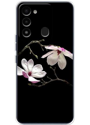 Чехол силиконовый с картинкой на tecno spark go 2022 (цветок, монголия)