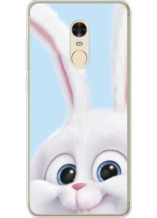 Чехол силиконовый с картинкой на xiaomi redmi note 4 (кролик снежок)