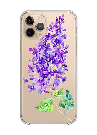 Прозрачный чехол на apple iphone 11 pro (5,8) :: веточка сирени (принт 280)