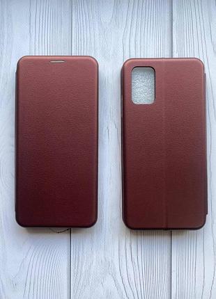 Чехол-книжка на samsung galaxy a02s бордовый