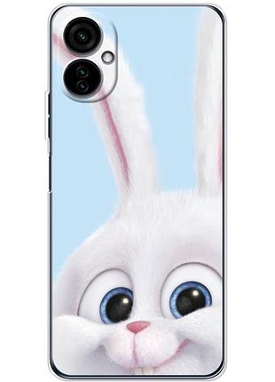 Чехол силиконовый с картинкой на tecno camon 19 neo (кролик снежок)