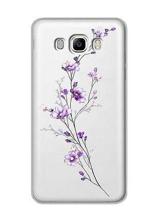 Прозрачный чехол на samsung galaxy j7(2016) j710 :: веточка цветов (принт 278)