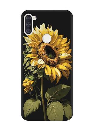 Матовий чохол з чорними боками на samsung galaxy a11 :: соняшник (принт 274)