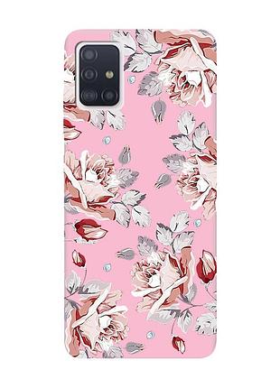 Матовий чохол з рожевими боками на samsung galaxy a51 :: фон троянди (принт 273)