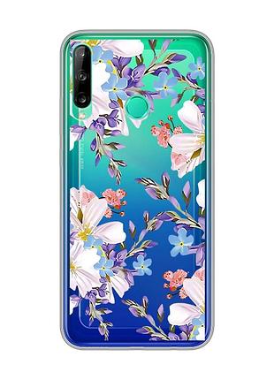 Прозрачный чехол для huawei р40 lite e / y7p :: цветочный рисунок (принт 272)
