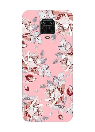 Матовий чохол з рожевими боками на xiaomi redmi note 9 pro/9s/9 pro max :: фон троянди (принт 273)