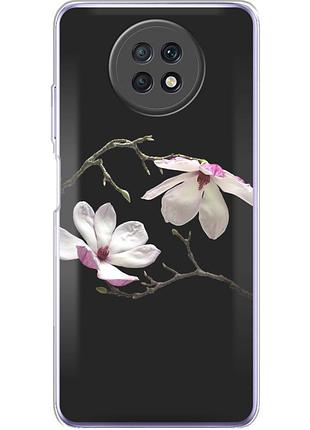 Чохол силіконовий з картинкою на xiaomi redmi note 9t (квітка, манголія)