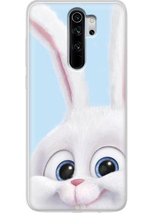 Чехол силиконовый с картинкой на xiaomi redmi note 8 pro (кролик снежок)