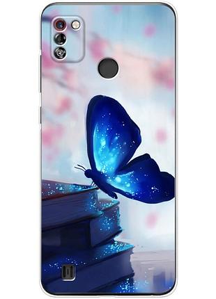 Чохол силіконовий з картинкою на tecno pop 4 pro (метелик)